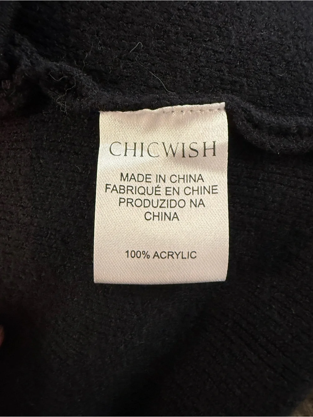 Chicwish Classy Open Front Knit Coat Black XL-XXL